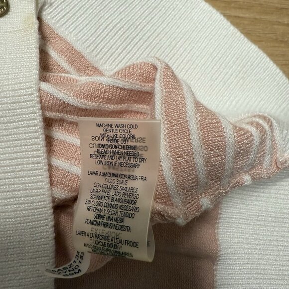 CALVIN KLEIN CARDIGAN COQUETTE SOFT GIRL GOLD BUTTON LIGHT ACADEMIA PINK SIZE L? - Picture 7 of 9